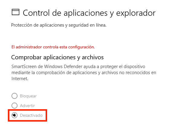 Control de aplicaciones