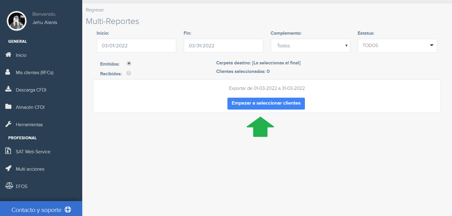 Captura módulo Multi-reportes