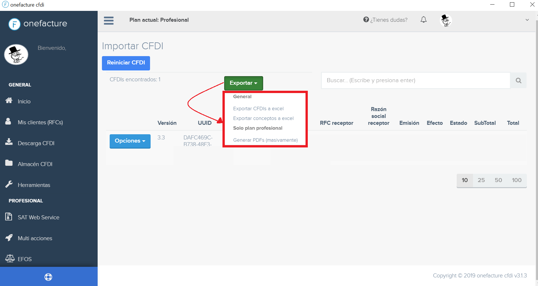 Captura módulo herramientas